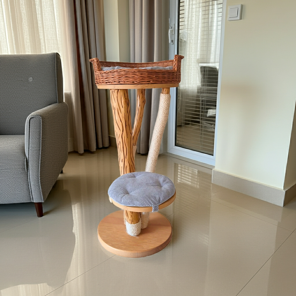 Tiragraffi artigianali in legno per gatti