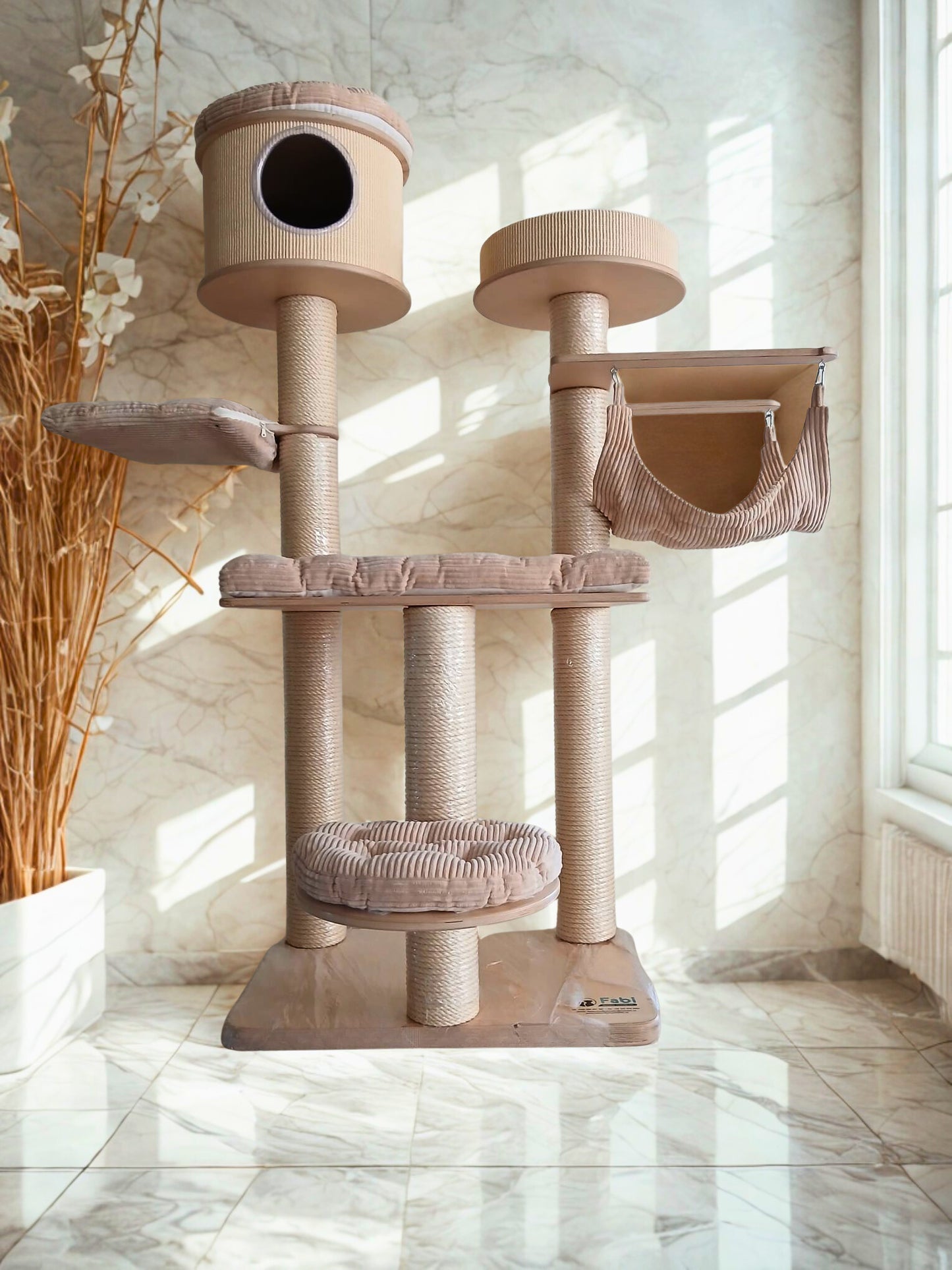 Tiragraffi in legno con amaca