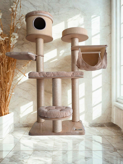 Tiragraffi in legno con amaca