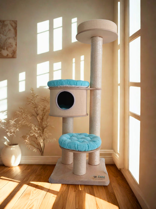 Tiragraffi in legno azzurro