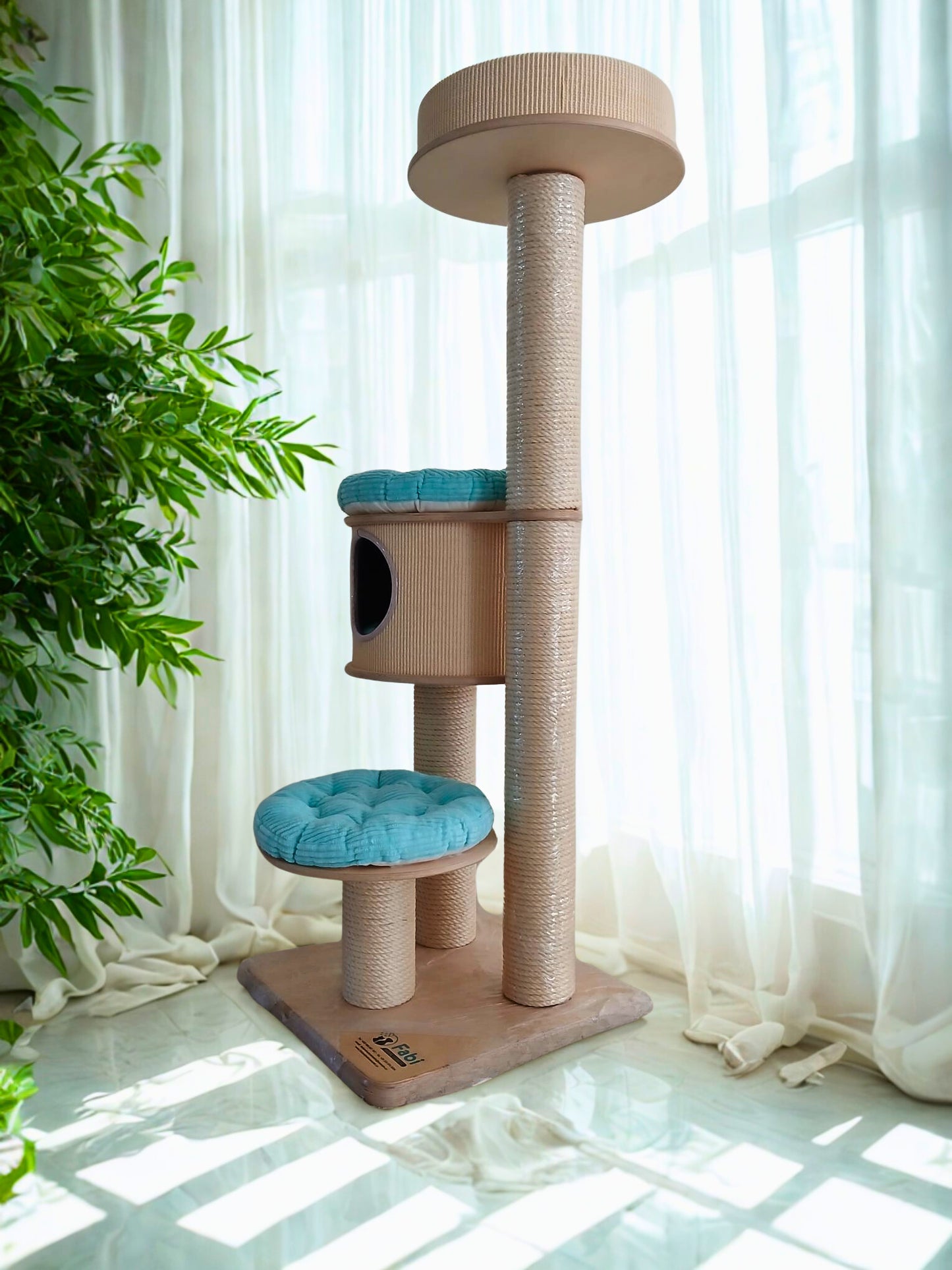 Tiragraffi in legno azzurro